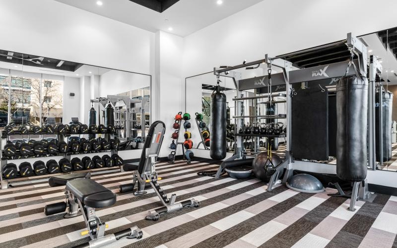 a gym with exercise equipment